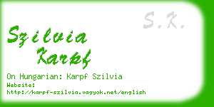 szilvia karpf business card